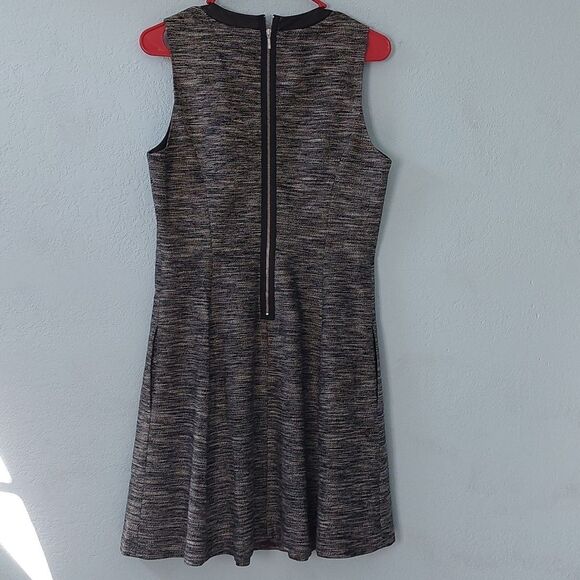 Madewell Anywhere Tweed Fix & Flare Mini Dress with Faux Leather Trim Size 8 - Picture 7 of 10